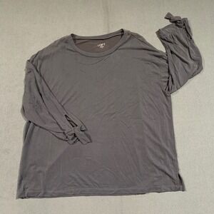 LOFT Outlet Women's‎ XL Gray Long Sleeve Top with Tie Cuffs Relaxed Fit Soft